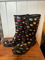 Vrolijke zwarte kaplaarzen met gekleurde stippen in maat 39., Ophalen of Verzenden, Zo goed als nieuw