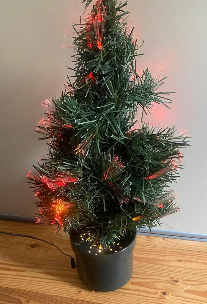 Kunststof Kerstboompje 40 cm ( 60 met pot) verlichting, Diversen, Kerst, Gebruikt, Ophalen of Verzenden