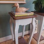 Lucky Set van 2 Shabby Chic houten brocante Bijzettafels, Huis en Inrichting, Tafels | Bijzettafels, Ophalen, Minder dan 55 cm