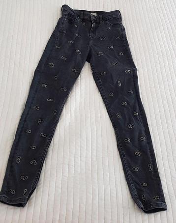 Topshop ringen spijkerbroek zwart maat 25 mt 34 jamie broek  beschikbaar voor biedingen