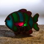 Vintage Japanse glaskunstlichtjes in metaal, Ophalen of Verzenden