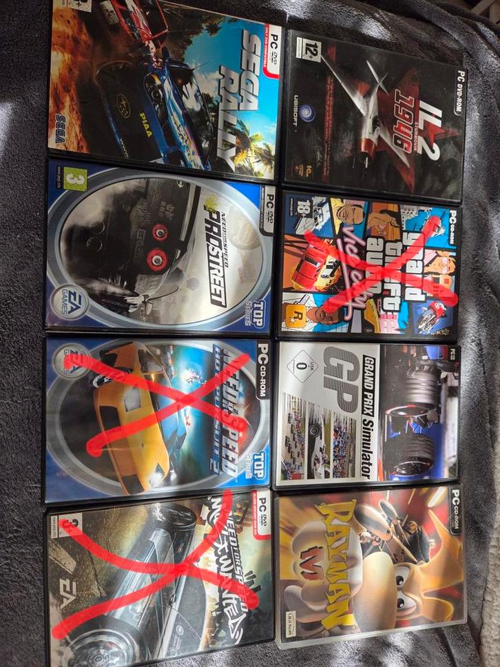 PC Games Collectie - Rayman, Sturmovik, GP, Sega Rally, ..., Spelcomputers en Games, Games | Pc, Zo goed als nieuw, Racen en Vliegen