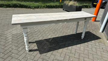 Sidetable houten tafel wit onderstel 214x58x78 beschikbaar voor biedingen