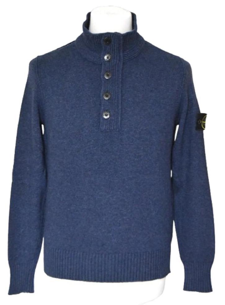 Nieuwe Stone Island gebreide trui, lambswool, blauw, Mt. M, Kleding | Heren, Truien en Vesten, Nieuw, Maat 48/50 (M), Blauw, Verzenden
