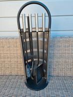 Openhaard set RVS €20 info 06 11363680, Ophalen, Zo goed als nieuw, Houthaard