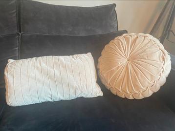 Set van 2 zacht oudroze velvet kussens Linen & More 