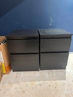 2 zwarte nachtkastjes, Huis en Inrichting, Ophalen, Zo goed als nieuw, Minder dan 45 cm, Minder dan 55 cm