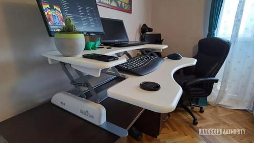 Zit-sta bureau: VariDesk Pro Plus 36. Wit., Huis en Inrichting, Bureaus, Zo goed als nieuw, In hoogte verstelbaar, Ophalen