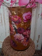 Decoupage bloemen vaas nieuw! Handgemaakt, Huis en Inrichting, Woonaccessoires | Vazen, Ophalen, Overige kleuren, Nieuw, Glas