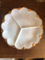 Vintage Artdeco Opaline Bonbon Schaaltje Wit Goud, Ophalen of Verzenden