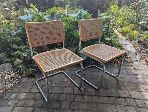 Thonet Cesca Marcel Breuer Stoelen - Rotan Zitting, Huis en Inrichting, Stoelen, Gebruikt, Twee, Hout, Metaal, Riet of Rotan, Bruin