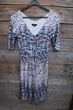 Jurk donkerblauw/ paars/ creme Claudia Strater mt 36 Vaste p, Paars, Ophalen of Verzenden, Zo goed als nieuw, Knielengte