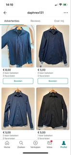 3 WE Overhemden - Stijlvol en netjes! Maat m, Ophalen of Verzenden, Zo goed als nieuw, Blauw, Halswijdte 39/40 (M)