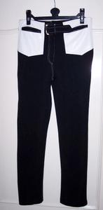 Legging Broek Zwart met Wit PVC Leder Look S ( Jool ), Kleding | Dames, Legging, Maat 36/38 (S), Verzenden, Zwart