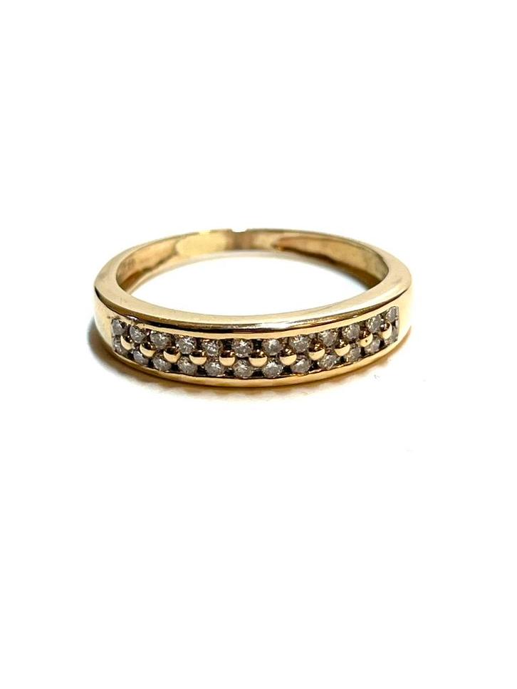 14k gouden ring met diamanten, Sieraden, Tassen en Uiterlijk, Ringen, Zo goed als nieuw, Dame, 17 tot 18, Goud, Goud, Met edelsteen