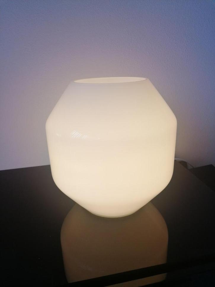 Yvolux Doda Tafellamp Lamp Kristalglas Wit Geometrisch 1980, Huis en Inrichting, Lampen | Tafellampen, Ophalen of Verzenden