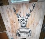 Houten schilderij rendier, Huis en Inrichting, Ophalen, Gebruikt