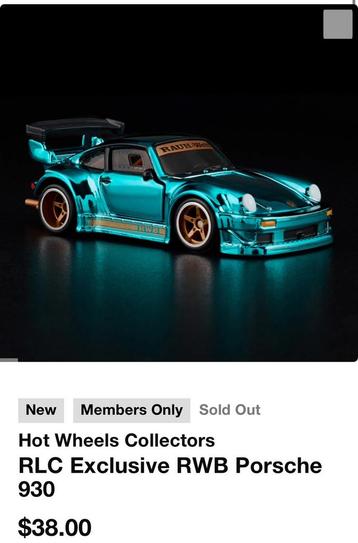 Gezocht: Hot Wheels Porsche RWB spectraflame beschikbaar voor biedingen