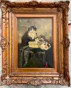 Fraai klassiek poezenschilderij moeder poes met jongen, Antiek en Kunst, Kunst | Schilderijen | Klassiek, Ophalen of Verzenden