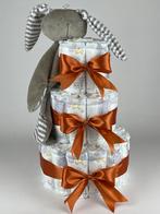 Luiertaart knuffeldoek konijn knuf grijs koper, Ophalen of Verzenden, Nieuw, Kraamcadeau