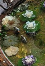 Epoxy art dienblad vijverdeco geïnspireerd op Monet. 60 cm, Ophalen of Verzenden, Nieuw, Rond, Hout