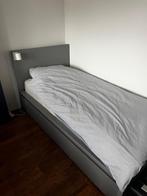 2 x Ikea bed Malm grijs 90x200 met lades, Ophalen, 90 cm, Eenpersoons, Zo goed als nieuw