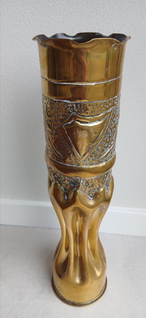 Originele zeldzame 75mm WO1 trench art huls, Verzamelen, Militaria | Algemeen, Landmacht, Hulzen of Bodemvondsten, Duitsland, Ophalen of Verzenden