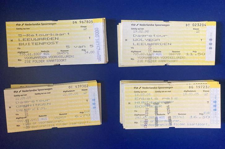 Treinkaartjes type VAR-Automaat, Verzamelen, Spoorwegen en Tramwegen, Gebruikt, Trein, Kaart of Prent, Verzenden