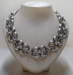 Zilveren prachtig zwaar modernist schakel collier nr.1050, Sieraden, Tassen en Uiterlijk, Antieke sieraden, Verzenden, Zilver