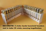 ter decoratie, 2 stuks harde kogelhouders met messing hulzen, Ophalen of Verzenden, Overige soorten, Overige gebieden, Hulzen of Bodemvondsten