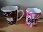 BEKERS,  1 KERSTBEKER EN 1 BFF BEKER, Ophalen of Verzenden, Zo goed als nieuw, Overige stijlen, Kop(pen) en/of Schotel(s)