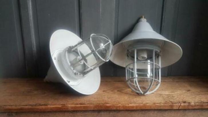 Industria Rotterdam Kooilamp industriële bully  grijs, Huis en Inrichting, Lampen | Hanglampen, Minder dan 50 cm, Glas, Metaal