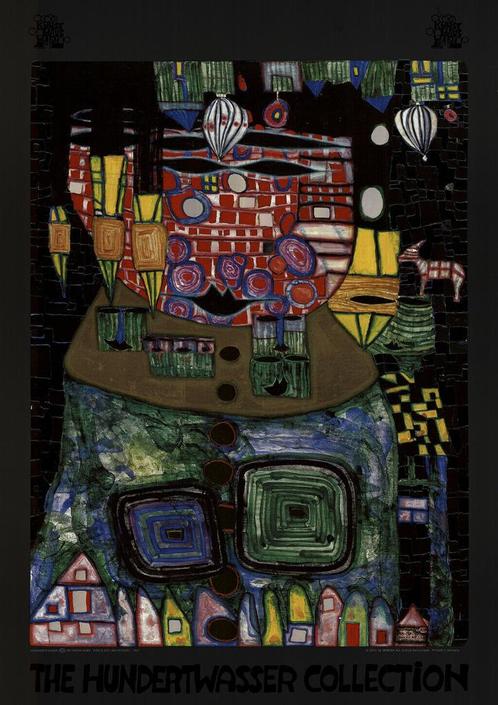 Friedensreich Hundertwasser(1928) Affiche "Koning Antipoden", Antiek en Kunst, Kunst | Litho's en Zeefdrukken, Ophalen of Verzenden