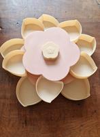 Roze/witte opbergdoos/snoeptrommel. Babyshower doos., Ophalen of Verzenden, Zo goed als nieuw, Overige stijlen, Schaal of Schalen