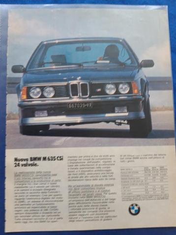BMW M 635 CSi 24v - kleurenadvertentie Italiaans - 1984 beschikbaar voor biedingen