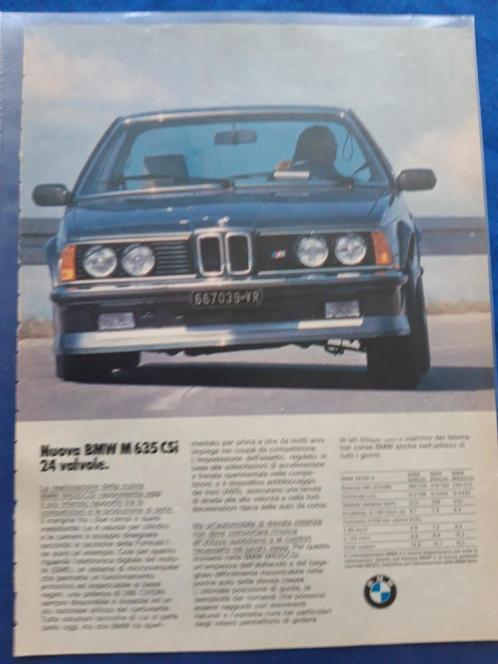 BMW M 635 CSi 24v - kleurenadvertentie Italiaans - 1984, Verzamelen, Automerken, Motoren en Formule 1, Zo goed als nieuw, Auto's