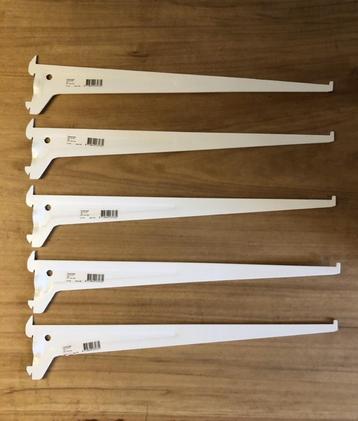5x F-Systeem plankdrager enkel 40 cm wit RAL9003 55 kg Nieuw beschikbaar voor biedingen