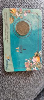 1 Cent 1927 Wilhelmina in coincard, Postzegels en Munten, Munten | Nederland, Ophalen of Verzenden, Koningin Wilhelmina, 1 cent
