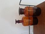 2x antieke Apothekerspot bruin glas, Antiek en Kunst, Ophalen of Verzenden