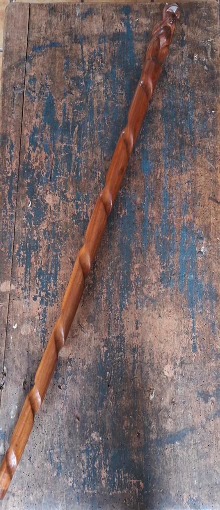 Wandelstok . Handgestoken.  Aap. Hardhout.  90 cm, Diversen, Wandelstokken, Nieuw, Ophalen
