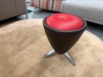 Leolux TamTam Kruk Poef rood zwart leer Design Tam Tam, Huis en Inrichting, Leolux, Nieuw, Ophalen of Verzenden
