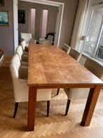 8 witte lederen eetkamerstoelen - zithoogte 48cm, Huis en Inrichting, Stoelen, Ophalen, Gebruikt, Wit, Leer