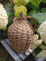Vintage grote Franse gistfles met rieten  mand, Antiek en Kunst, Ophalen of Verzenden