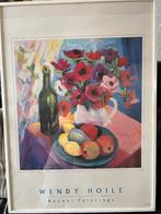 Mooi schilderij stil leven fles wijn bloemen Wendy Hoile, Ophalen