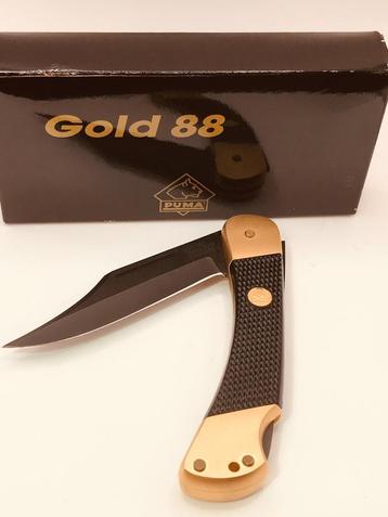 1988 Puma 230 366 GOLD 88 24kt. Gold Bolster Knife Checkered beschikbaar voor biedingen