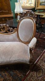 Antieke Willem III Vlinderbank Notenhout, Ophalen of Verzenden