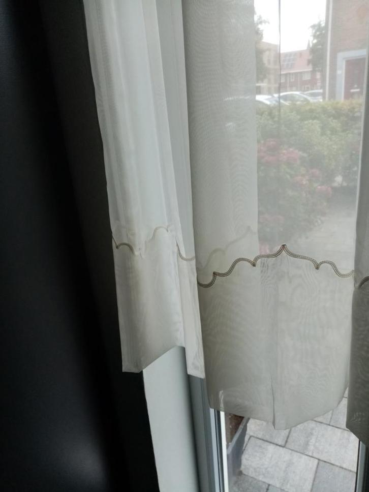 Vitrage met bewerkte onderzoom, Huis en Inrichting, Stoffering | Gordijnen en Lamellen, Zo goed als nieuw, Minder dan 100 cm, 100 tot 150 cm