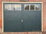 Grote houten dubbele garagedeuren met ramen, Doe-het-zelf en Verbouw, Ophalen, Gebruikt, Garagedeur, Hout