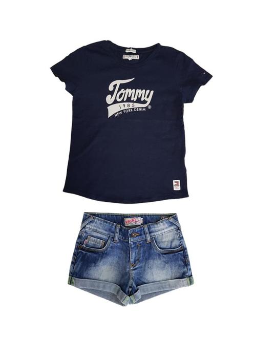 Geweldig donker blauw TOMMY HILFIGER shirt maat 10/140., Kinderen en Baby's, Kinderkleding | Maat 140, Zo goed als nieuw, Meisje