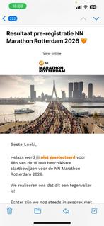Gezocht: startbewijs marathon Rotterdam 2026, Eén persoon, April